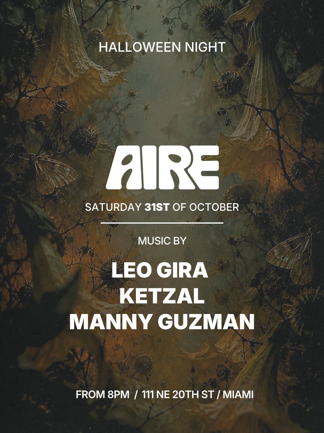 Flyer for Halloween Night at AIRE at AIRE Miami, Saturday, October 31