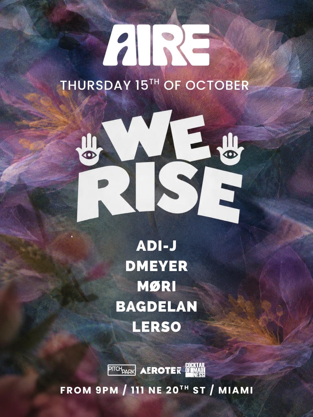 Flyer for We Rise Thursdays at AIRE Miami, Thursday, October 15