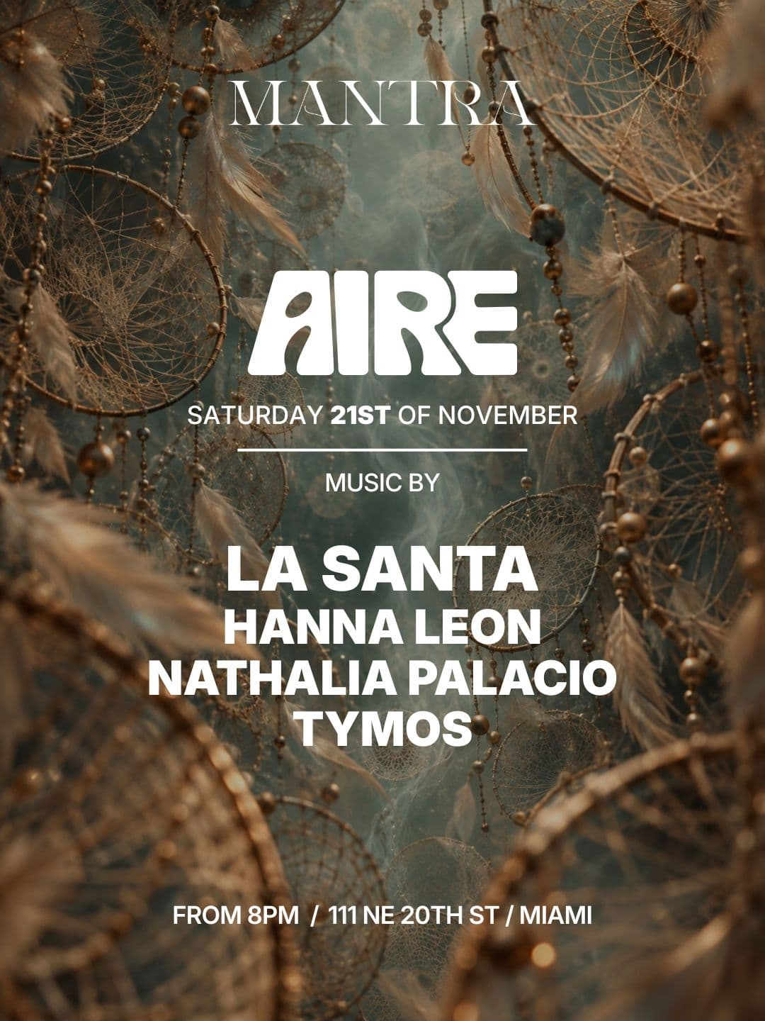 Flyer for La Santa by Mantra at AIRE Miami, Saturday, November 21